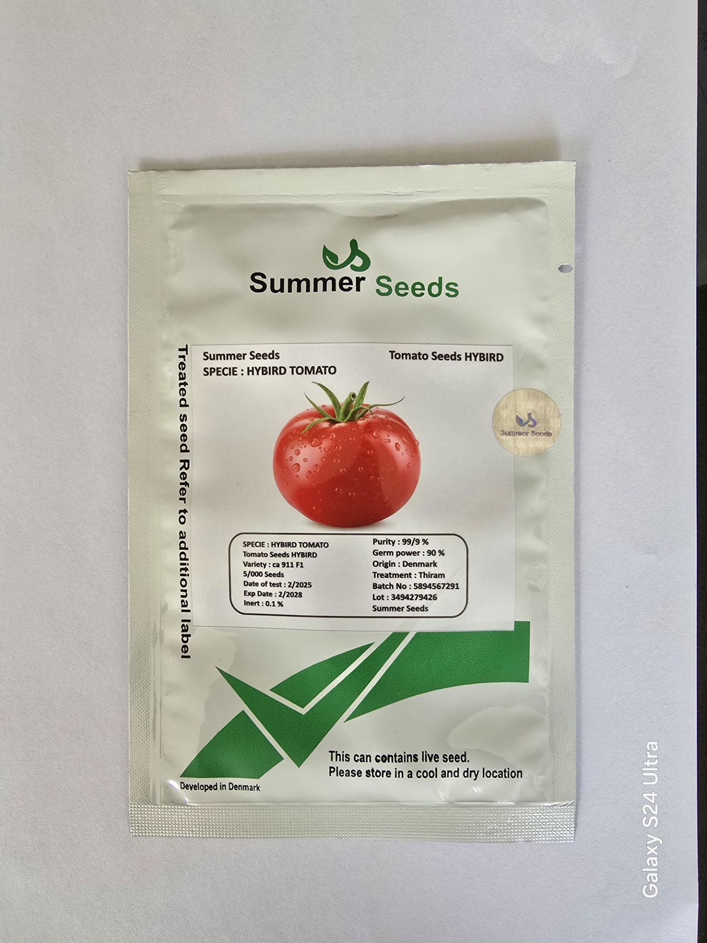 بذر گوجه‌ فرنگی کا ۹۱۱